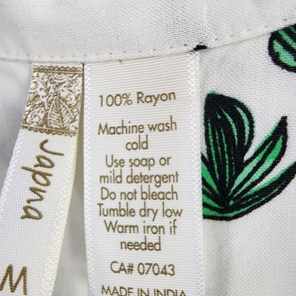 Japna Rayon Sleeveless Button Down Shirt Cactus Print - Picture 7 of 8